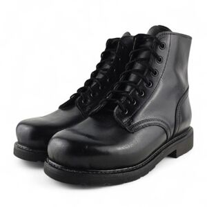 Terratrend Men’s Military Leather Lace Up Combat Boots Black 250-106/US 7 - 7.5